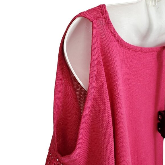Pink Knit Women's Top with shoulder cutouts - Picture 9 of 9